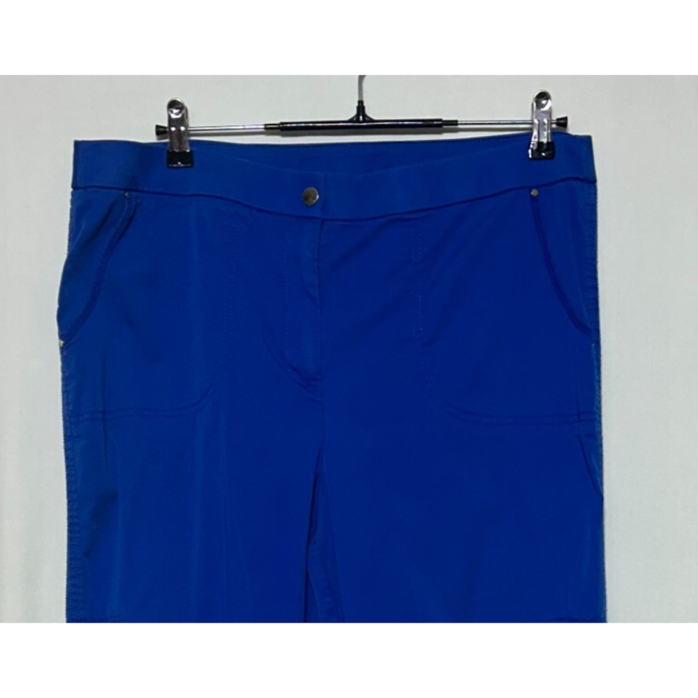 Chicos Pants Womens Large 14 2.5 Blue Cargo Actual 35X27 Crop Roll Up Hi‎ Rise - Picture 2 of 11